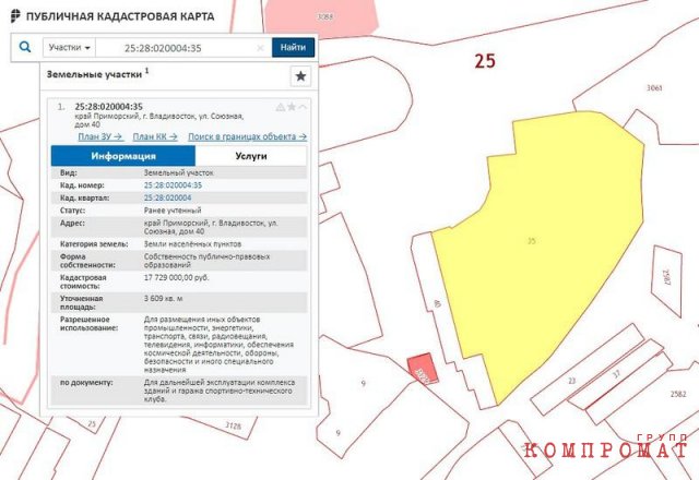 Участок на кадастровой карте