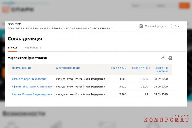 Кто сейчас владеет фирмой "Эра". В собственности Веры Казачевой более трети компании.